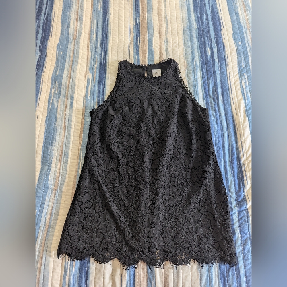 CAbi Black Lace Detail Top - Picture 4 of 7